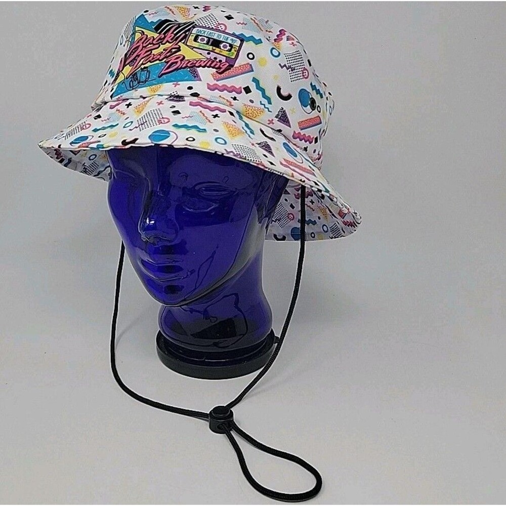 Back East Brewing White Bucket Hat Cap 90's Retro Beach Gear - Picture 2 of 11